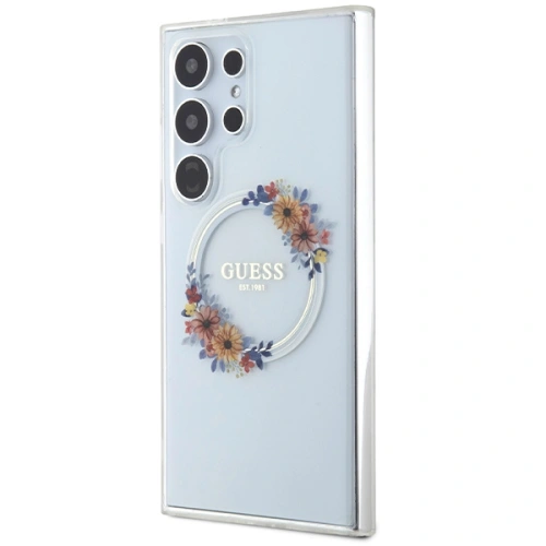 Kup Etui Guess GUHMS24LHFWFCT Samsung Galaxy S24 Ultra hardcase IML Flowers Wreath MagSafe průhledný/transparentní - GUE3352 - {ean13} - Sklep Home Screen