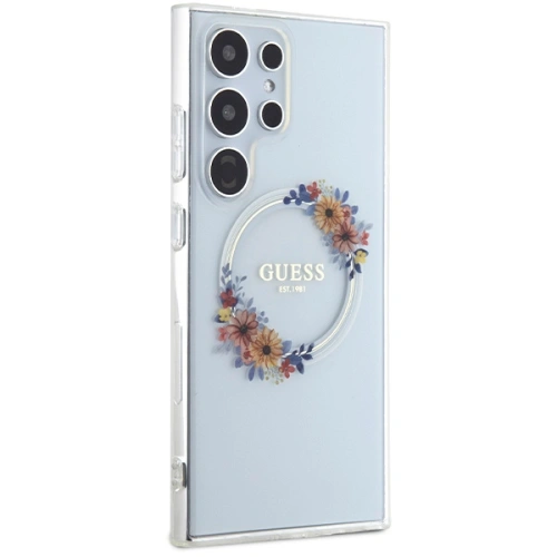 Kup Etui Guess GUHMS24LHFWFCT Samsung Galaxy S24 Ultra hardcase IML Flowers Wreath MagSafe průhledný/transparentní - GUE3352 - {ean13} - Sklep Home Screen