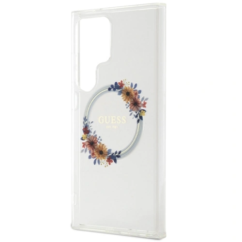 Kup Etui Guess GUHMS24LHFWFCT Samsung Galaxy S24 Ultra hardcase IML Flowers Wreath MagSafe průhledný/transparentní - GUE3352 - {ean13} - Sklep Home Screen