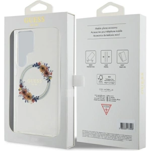 Buy Guess GUHMS24LHFWFCT Samsung Galaxy S24 Ultra hardcase IML Flowers Wreath MagSafe transparent - GUE3352 - {ean13} - Home Screen Store Europe