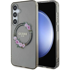 Kup Case Guess GUHMS24MHFWFCK Samsung Galaxy S24+ Plus Hardcase IML Flowers Wreath MagSafe schwarz/black - GUE3353 - {ean13} - Sklep Home Screen