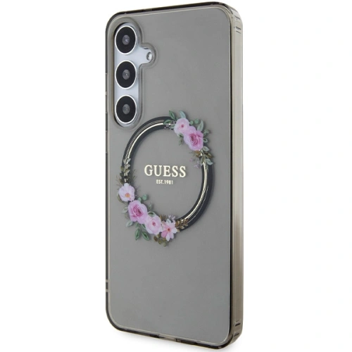 Kup Case Guess GUHMS24MHFWFCK Samsung Galaxy S24+ Plus Hardcase IML Flowers Wreath MagSafe schwarz/black - GUE3353 - {ean13} - Sklep Home Screen