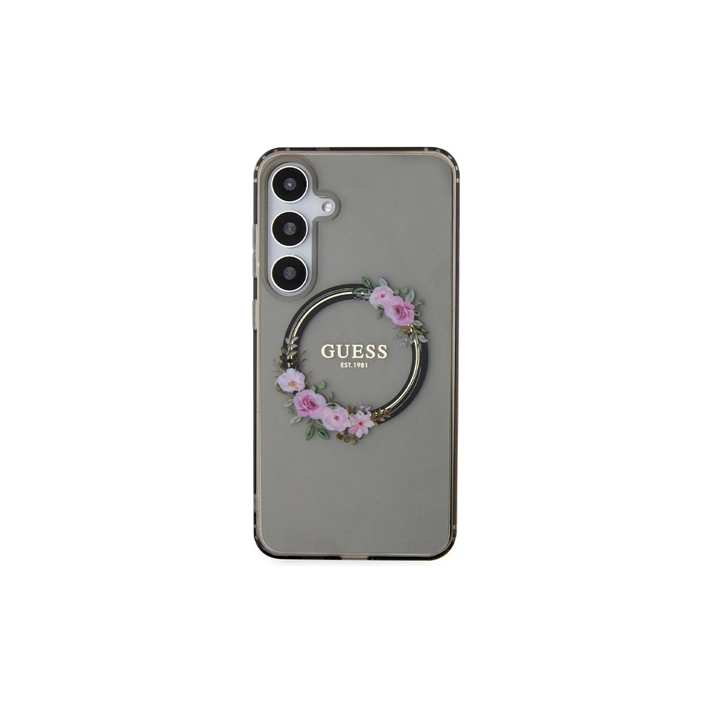 Etui Guess GUHMS24MHFWFCK Samsung Galaxy S24+ Plus hardcase IML Flowers Wreath MagSafe czarny/black