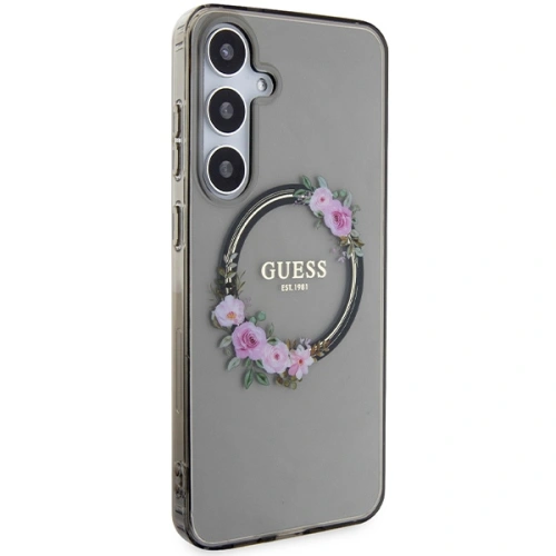 Kup Case Guess GUHMS24MHFWFCK Samsung Galaxy S24+ Plus Hardcase IML Flowers Wreath MagSafe schwarz/black - GUE3353 - {ean13} - Sklep Home Screen