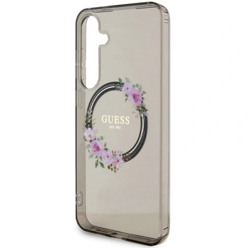 Kup Case Guess GUHMS24MHFWFCK Samsung Galaxy S24+ Plus Hardcase IML Flowers Wreath MagSafe schwarz/black - GUE3353 - {ean13} - Sklep Home Screen