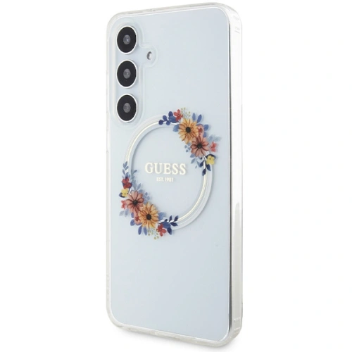 Kup Case Guess GUHMS24MHFWFCT Samsung Galaxy S24+ Plus Hardcase IML Blumenkranz MagSafe transparent - GUE3354 - {ean13} - Sklep Home Screen