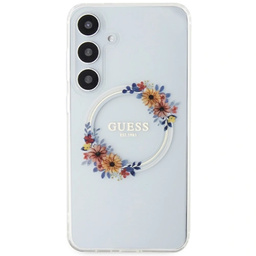 Kup Case Guess GUHMS24MHFWFCT Samsung Galaxy S24+ Plus Hardcase IML Blumenkranz MagSafe transparent - GUE3354 - {ean13} - Sklep Home Screen