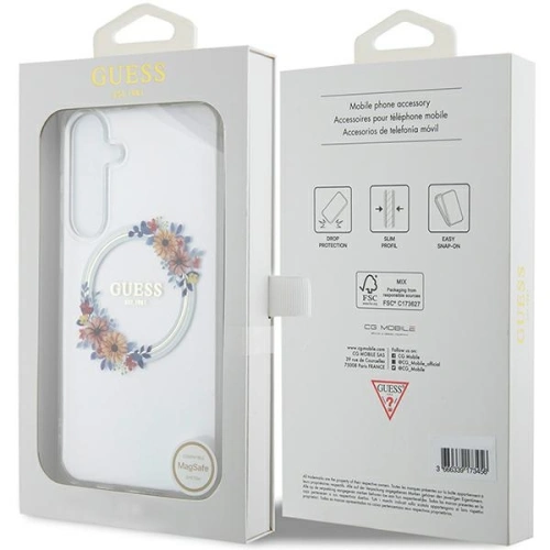 Kup Case Guess GUHMS24MHFWFCT Samsung Galaxy S24+ Plus Hardcase IML Blumenkranz MagSafe transparent - GUE3354 - {ean13} - Sklep Home Screen