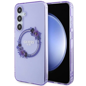 Kup Case Guess GUHMS24MHFWFCU Samsung Galaxy S24+ Plus Hardcase IML Flowers Wreath MagSafe lila/purple - GUE3355 - {ean13} - Sklep Home Screen