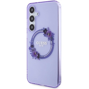 Kup Etui Guess GUHMS24MHFWFCU Samsung Galaxy S24+ Plus hardcase IML Flowers Wreath MagSafe fioletowy/purple - GUE3355 - {ean13} - Sklep Home Screen
