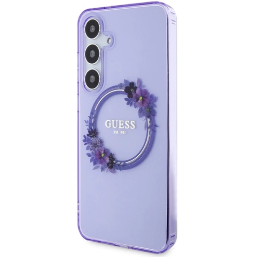 Kup Case Guess GUHMS24MHFWFCU Samsung Galaxy S24+ Plus Hardcase IML Flowers Wreath MagSafe lila/purple - GUE3355 - {ean13} - Sklep Home Screen