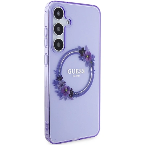 Kup Case Guess GUHMS24MHFWFCU Samsung Galaxy S24+ Plus Hardcase IML Flowers Wreath MagSafe lila/purple - GUE3355 - {ean13} - Sklep Home Screen