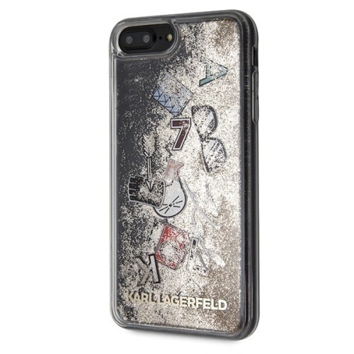 Kup Karl Lagerfeld KLHCI8LKSICGO iPhone 7/8 Plus gold/goldene Hartschale Iconic Liquid Glitter - KLD093GLD - {ean13} - Sklep Home Screen