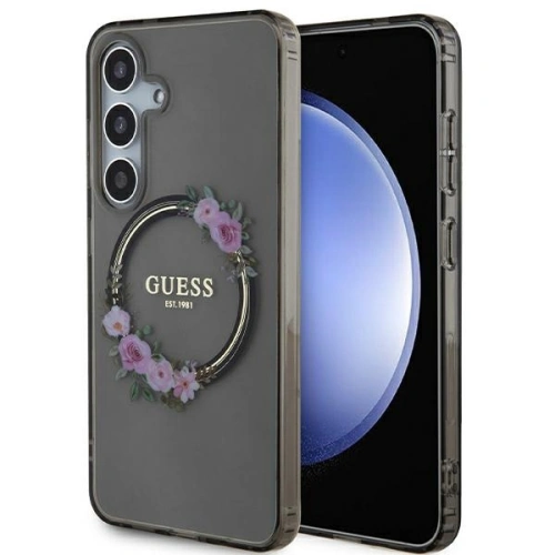 Kup Case Guess GUHMS24SHFWFCK Samsung Galaxy S24 Hartschale IML Blumenkranz MagSafe schwarz/black - GUE3356 - {ean13} - Sklep Home Screen