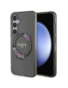 Etui Guess GUHMS24SHFWFCK Samsung Galaxy S24 kemény tok IML Virágkoszorú MagSafe fekete/black