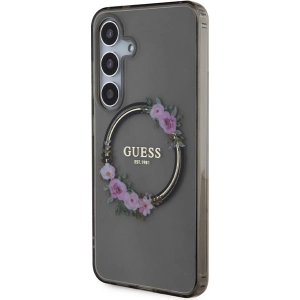 Kup Etui Guess GUHMS24SHFWFCK Samsung Galaxy S24 hardcase IML Flowers Wreath MagSafe czarny/black - GUE3356 - {ean13} - Sklep Home Screen