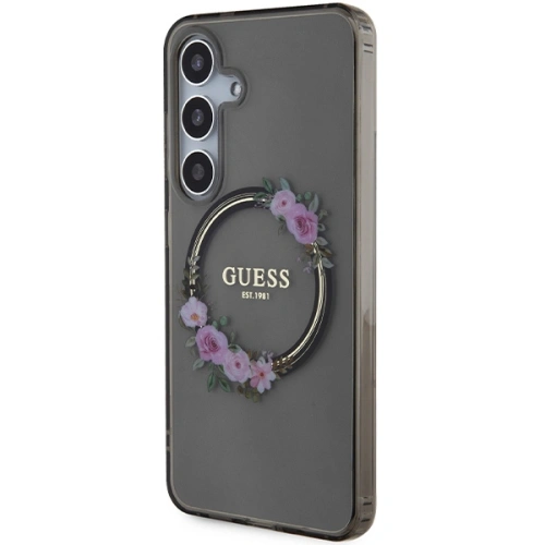 Kup Case Guess GUHMS24SHFWFCK Samsung Galaxy S24 Hartschale IML Blumenkranz MagSafe schwarz/black - GUE3356 - {ean13} - Sklep Home Screen