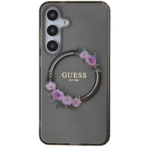 Kup Case Guess GUHMS24SHFWFCK Samsung Galaxy S24 Hartschale IML Blumenkranz MagSafe schwarz/black - GUE3356 - {ean13} - Sklep Home Screen