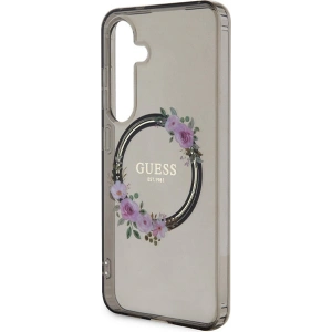 Kup Etui Guess GUHMS24SHFWFCK Samsung Galaxy S24 hardcase IML Flowers Wreath MagSafe czarny/black - GUE3356 - {ean13} - Sklep Home Screen
