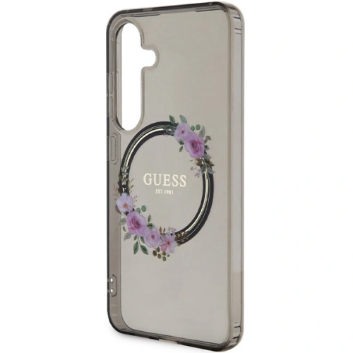 Kup Case Guess GUHMS24SHFWFCK Samsung Galaxy S24 Hartschale IML Blumenkranz MagSafe schwarz/black - GUE3356 - {ean13} - Sklep Home Screen