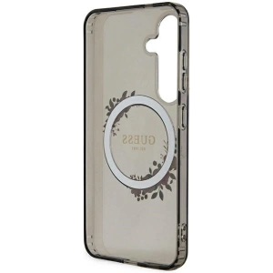Buy Guess GUHMS24SHFWFCK Samsung Galaxy S24 hardcase IML Flowers Wreath MagSafe black - GUE3356 - {ean13} - Home Screen Store Europe