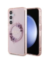 Case Guess GUHMS24SHFWFCP Samsung Galaxy S24 Hardcase IML Flowers Wreath MagSafe rosa/pink