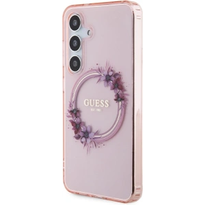Kup Etui Guess GUHMS24SHFWFCP Samsung Galaxy S24 hardcase IML Flowers Wreath MagSafe różowy/pink - GUE3357 - {ean13} - Sklep Home Screen
