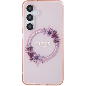 Kup Etui Guess GUHMS24SHFWFCP Samsung Galaxy S24 hardcase IML Flowers Wreath MagSafe różowy/pink - GUE3357 - {ean13} - Sklep Home Screen