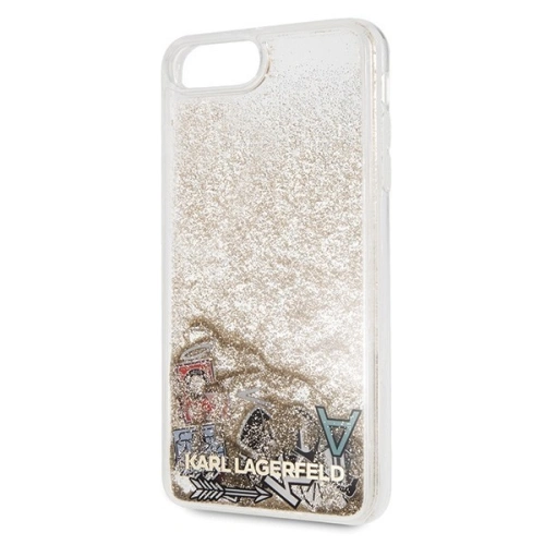 Kup Karl Lagerfeld KLHCI8LKSICGO iPhone 7/8 Plus gold/goldene Hartschale Iconic Liquid Glitter - KLD093GLD - {ean13} - Sklep Home Screen