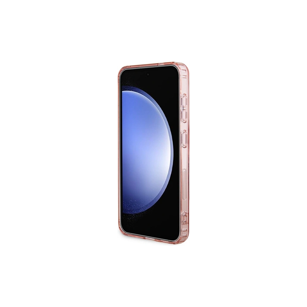 Etui Guess GUHMS24SHFWFCP Samsung Galaxy S24 hardcase IML Flowers Wreath MagSafe różowy/pink