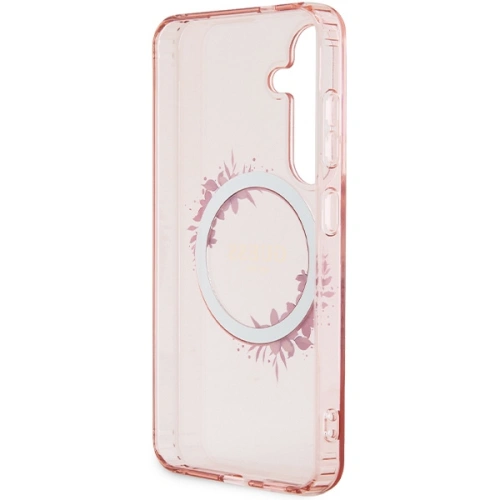 Kup Case Guess GUHMS24SHFWFCP Samsung Galaxy S24 Hardcase IML Flowers Wreath MagSafe rosa/pink - GUE3357 - {ean13} - Sklep Home Screen