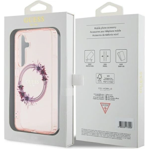 Kup Etui Guess GUHMS24SHFWFCP Samsung Galaxy S24 hardcase IML Flowers Wreath MagSafe różowy/pink - GUE3357 - {ean13} - Sklep Home Screen