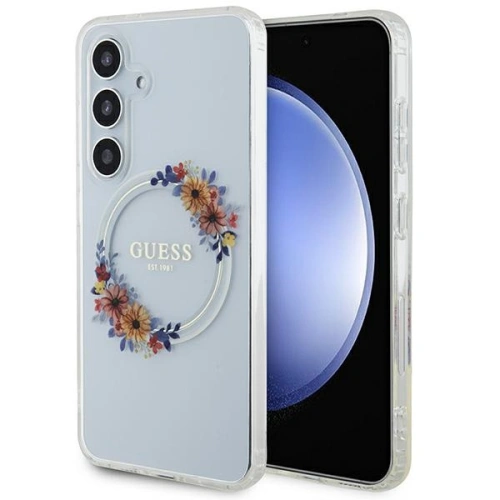 Kup Case Guess GUHMS24SHFWFCT Samsung Galaxy S24 Hardcase IML Blumenkranz MagSafe transparent - GUE3358 - {ean13} - Sklep Home Screen