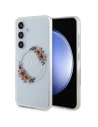 Case Guess GUHMS24SHFWFCT Samsung Galaxy S24 Hardcase IML Blumenkranz MagSafe transparent
