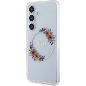 Kup Case Guess GUHMS24SHFWFCT Samsung Galaxy S24 Hardcase IML Blumenkranz MagSafe transparent - GUE3358 - {ean13} - Sklep Home Screen