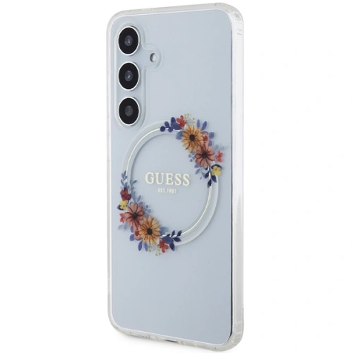 Kup Case Guess GUHMS24SHFWFCT Samsung Galaxy S24 Hardcase IML Blumenkranz MagSafe transparent - GUE3358 - {ean13} - Sklep Home Screen