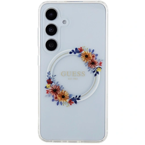 Kup Case Guess GUHMS24SHFWFCT Samsung Galaxy S24 Hardcase IML Blumenkranz MagSafe transparent - GUE3358 - {ean13} - Sklep Home Screen