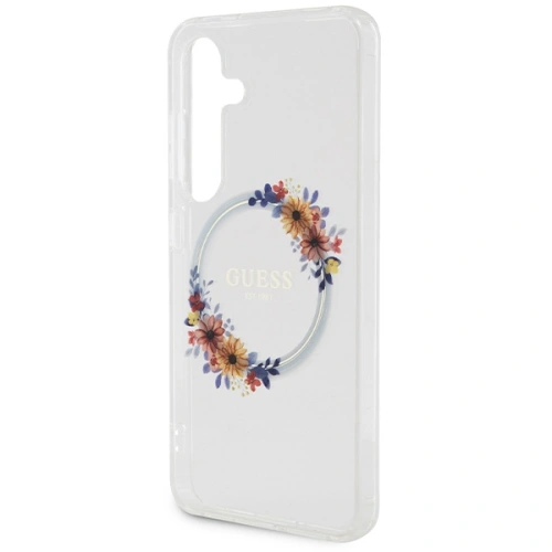 Kup Case Guess GUHMS24SHFWFCT Samsung Galaxy S24 Hardcase IML Blumenkranz MagSafe transparent - GUE3358 - {ean13} - Sklep Home Screen