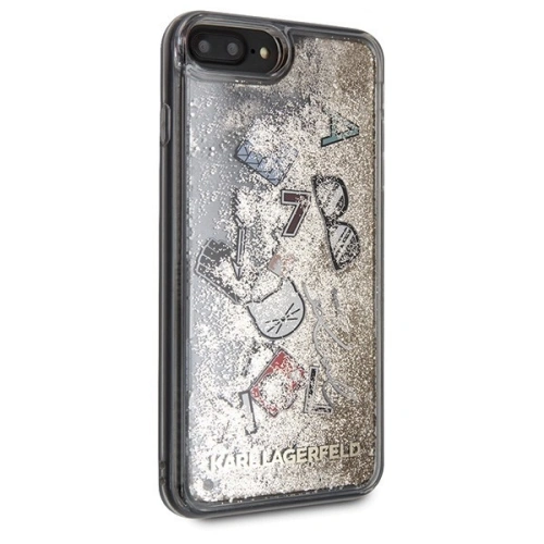 Kup Karl Lagerfeld KLHCI8LKSICGO iPhone 7/8 Plus gold/goldene Hartschale Iconic Liquid Glitter - KLD093GLD - {ean13} - Sklep Home Screen
