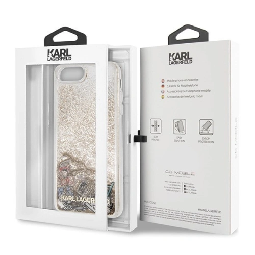 Kup Karl Lagerfeld KLHCI8LKSICGO iPhone 7/8 Plus arany/hardveres tok Iconic Liquid Glitter - KLD093GLD - {ean13} - Sklep Home Screen