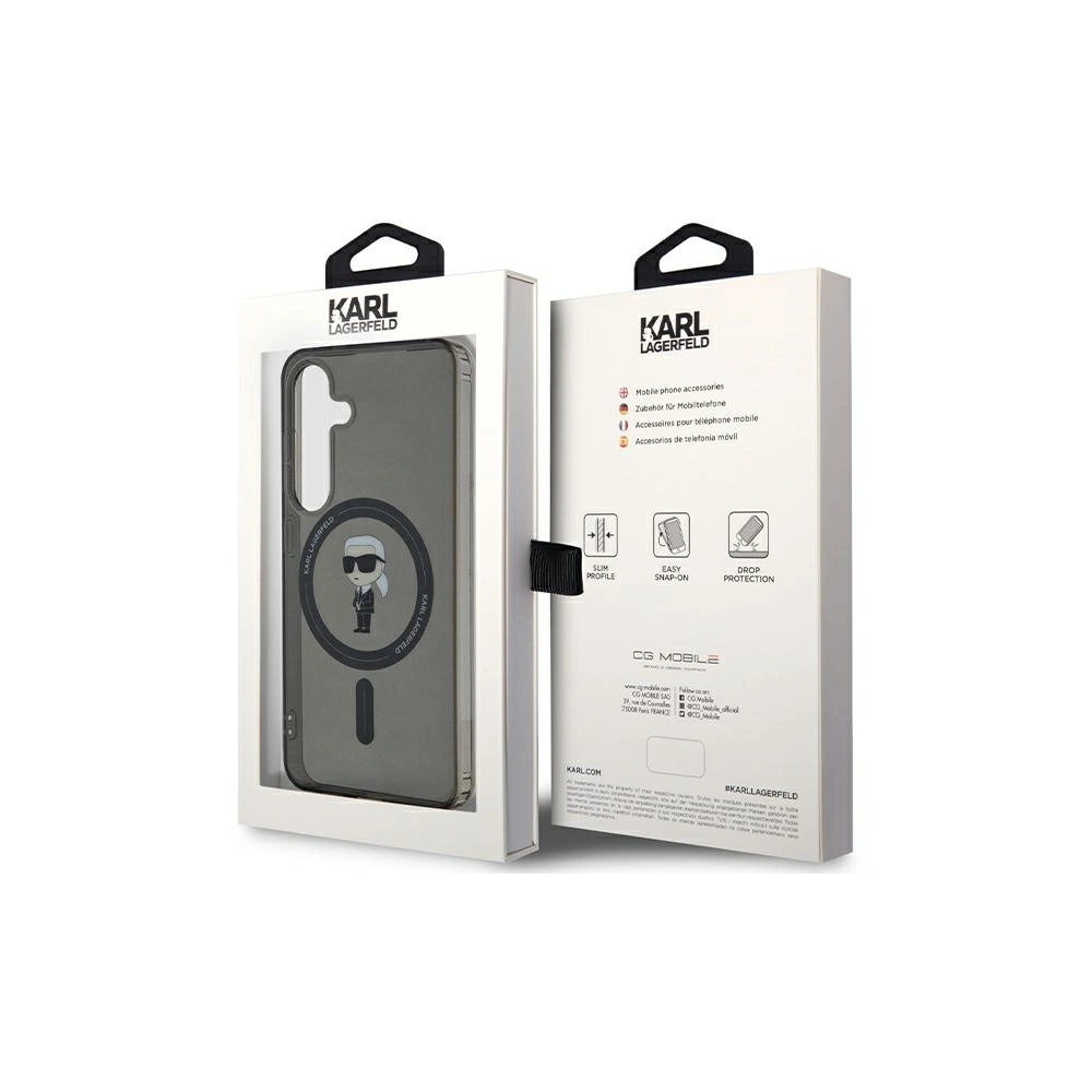 Etui Karl Lagerfeld KLHMS24SHFCKNOK Samsung Galaxy S24 hardcase IML Ikonik MagSafe czarny/black