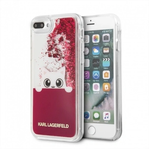 Kup Karl Lagerfeld KLHCI8LPABGFU iPhone 7/8 Plus fuchsiová/růžová tvrdá pouzdro s tekutým třpytem - KLD094FKS - {ean13} - Sklep Home Screen