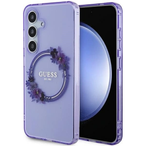 Kup Etui Guess GUHMS24SHFWFCU Samsung Galaxy S24 hardcase IML Flowers Wreath MagSafe fioletowy/purple - GUE3359 - {ean13} - Sklep Home Screen