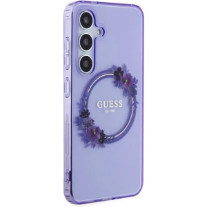 Kup Etui Guess GUHMS24SHFWFCU Samsung Galaxy S24 hardcase IML Flowers Wreath MagSafe fioletowy/purple - GUE3359 - {ean13} - Sklep Home Screen