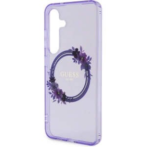 Kup Etui Guess GUHMS24SHFWFCU Samsung Galaxy S24 hardcase IML Flowers Wreath MagSafe fioletowy/purple - GUE3359 - {ean13} - Sklep Home Screen