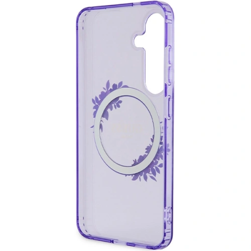 Buy Guess GUHMS24SHFWFCU Samsung Galaxy S24 hardcase IML Flowers Wreath MagSafe purple - GUE3359 - {ean13} - Home Screen Store Europe