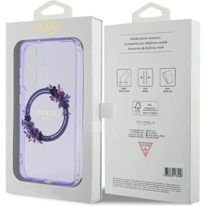 Kup Etui Guess GUHMS24SHFWFCU Samsung Galaxy S24 hardcase IML Flowers Wreath MagSafe fioletowy/purple - GUE3359 - {ean13} - Sklep Home Screen