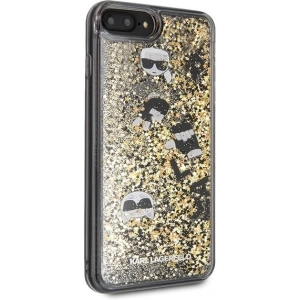 Karl Lagerfeld KLHCI8LROGO iPhone 7/8 Plus černá-zlatá/black & gold hard case Glitter