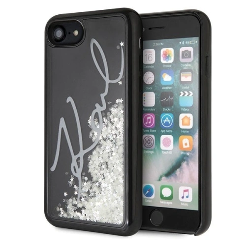 Kup Karl Lagerfeld KLHCI8PH2IR Apple iPhone SE 2022/SE 2020/8/7 negru/black Glitter Signature - Strălucire în întuneric - KLD102BLK - {ean13} - Sklep Home Screen