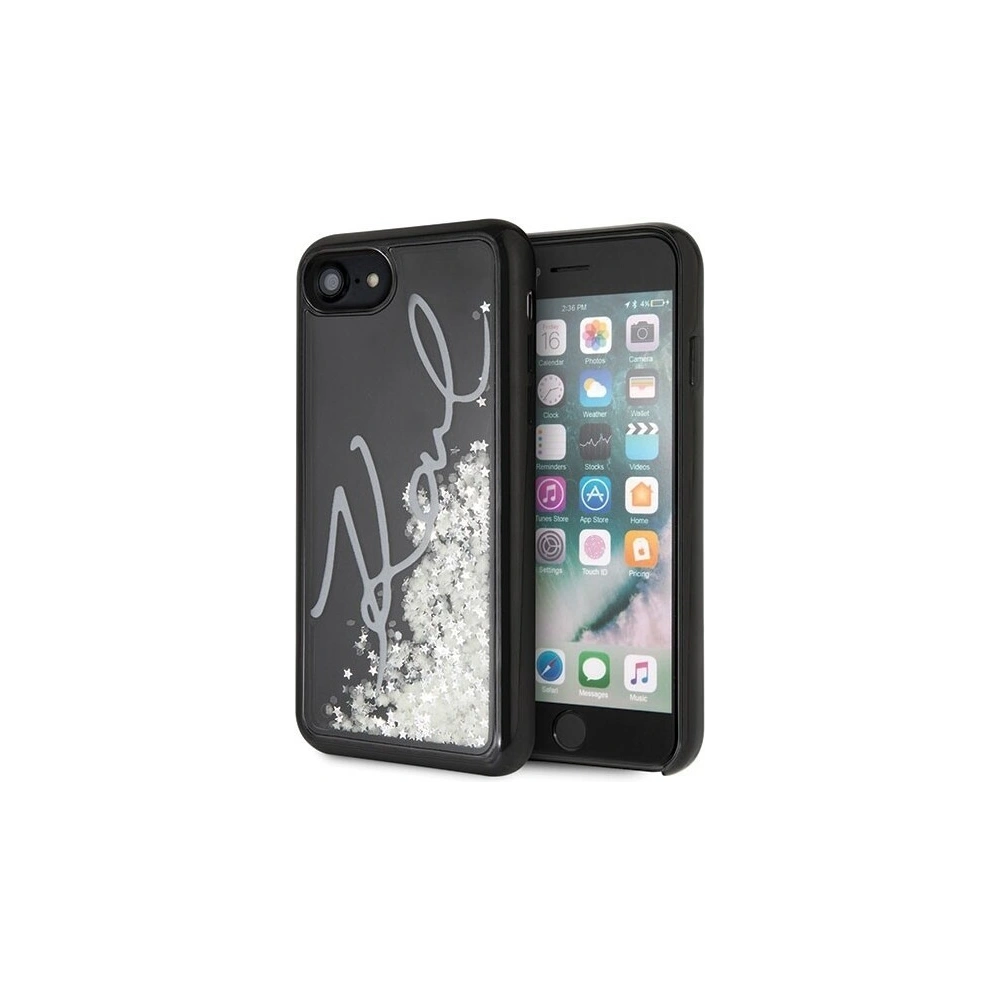 Karl Lagerfeld KLHCI8PH2IR Apple iPhone SE 2022/SE 2020/8/7 czarny/black Glitter Signature - Glow in the dark
